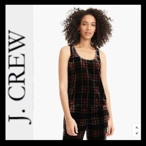 NWT J.CREW Velvet Tank in Stewart Tartan